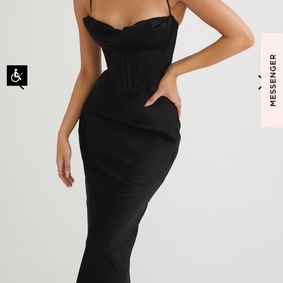 House of CB CHARMAINE BLACK CORSET MAXI DRESS - Picture 2 of 4